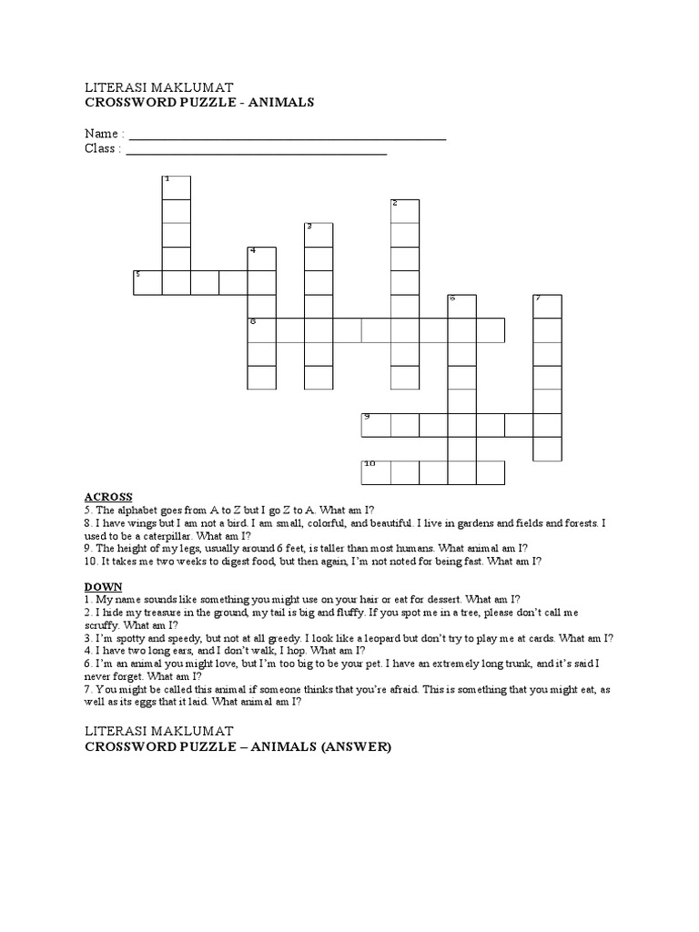 Crossword Puzzle PDF