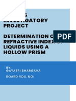 Determining Refractive Index of Liquids Using a Hollow Prism