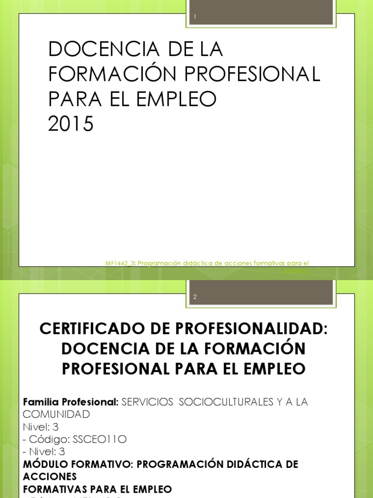 Mf1442-Programacion Didactica de Acciones Formativas para El Empleo ...