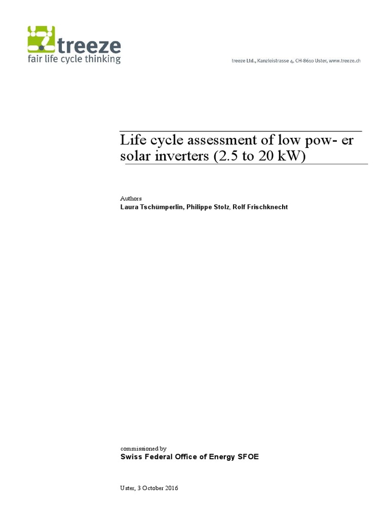 174-Update Inverter IEA PVPS v1.1 | PDF | Life Cycle Assessment ...