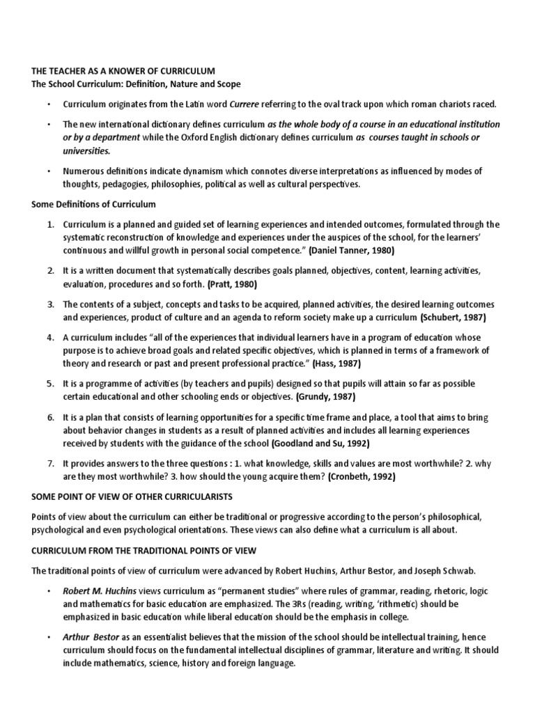 Understanding Curriculum in Education | PDF | Curriculum | Cognitive ...
