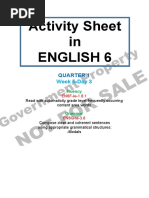 Activity Sheet in English 6: Quarter 1