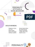 Personality Attitudes and Work Behaviors