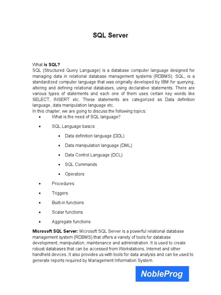 Understanding SQL Basics and Commands | PDF | Relational Database | Sql