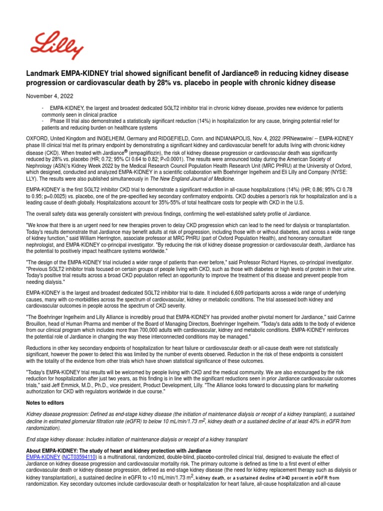 Landmark EMPA KIDNEY Trial Showed Significant Benefit of Jardiance® in
