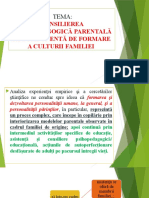 Tema 4. Consilierea Psihopedagogică Parentală CA Componentă A Culturii Familiei