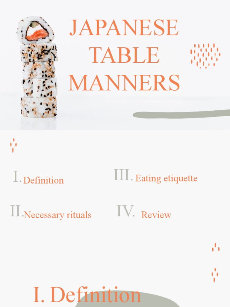 Japanese Table Manners Download Free Pdf Food And Drink Preparation