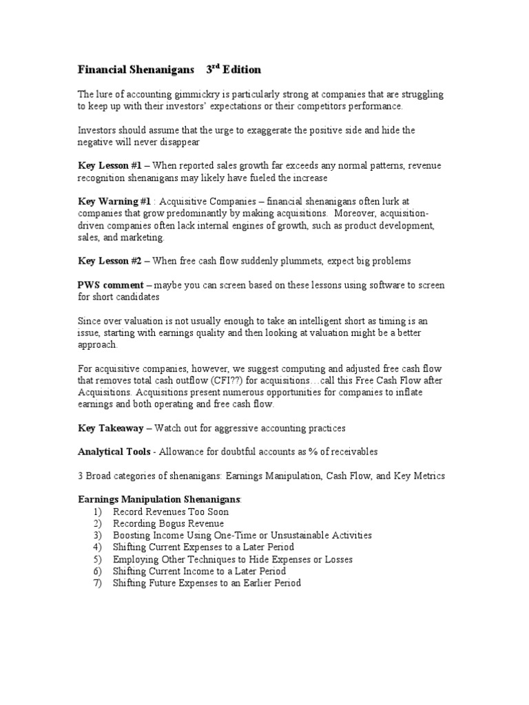 financial shenanigans 3rd edition pdf download