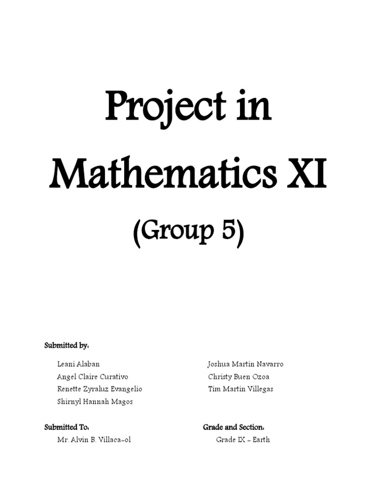 Project in Mathematics XI | PDF