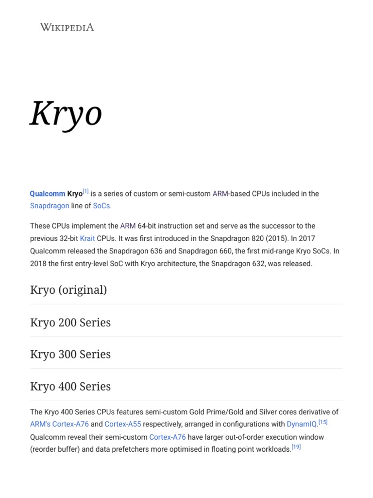 Kryo - Wikipedia | PDF