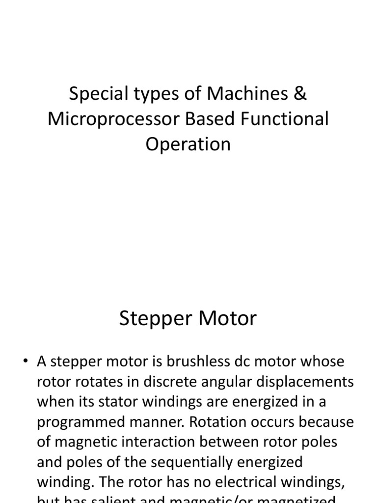 Special Types of Machines & Microprocessor Based Functional | PDF ...