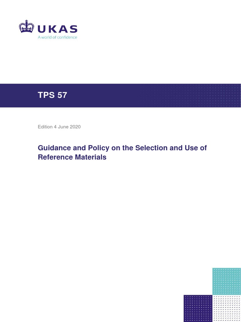 Tps 57 guidance and policy on the selection and use of reference