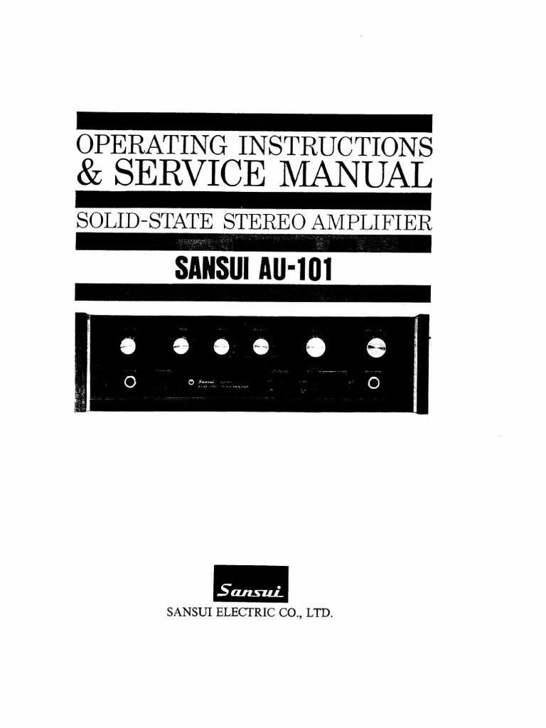 Sansui Au101 SolidState Stereo Amplifier PDF — free download