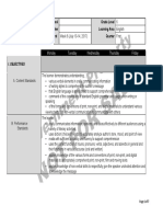 Grades 1 To 12 Daily Lesson Log School Grade Level 6 Teacher Learning Area English Teaching Dates and Time Quarter First