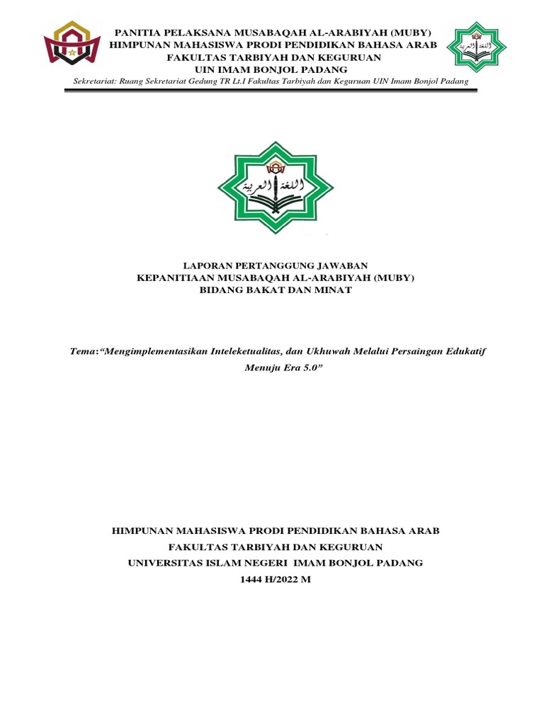 Laporan Musabaqah Al-Arabiyah 2022 | PDF