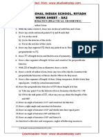 Practical Geometry Worksheet with Circles, Lines of Symmetry