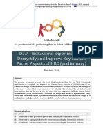D2.7 - Behavioral Experiments To Demystify and Improve Key Human Factor Aspects of HRC (Preliminary)