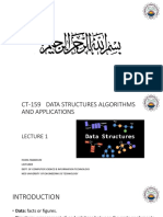 CT-159 DATA STRUCTURES ALGORITHMS AND APPLICATIONS LECTURE 1