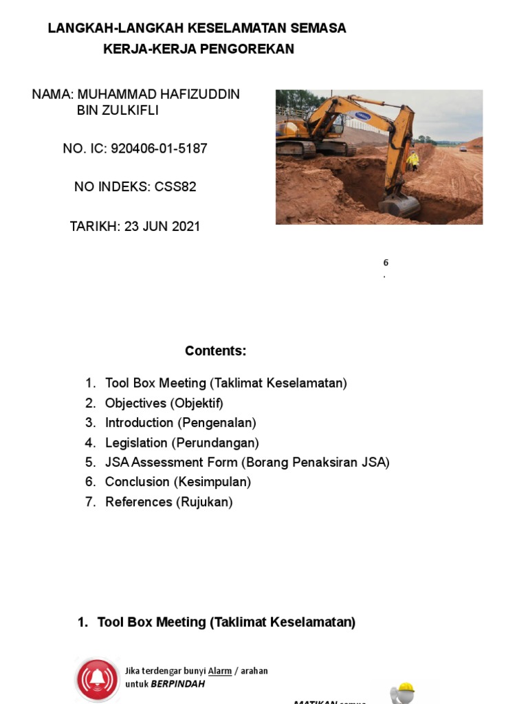 JSA Excavation Example PDF