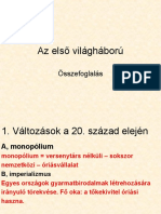 Az Első Világháború Összefoglalás