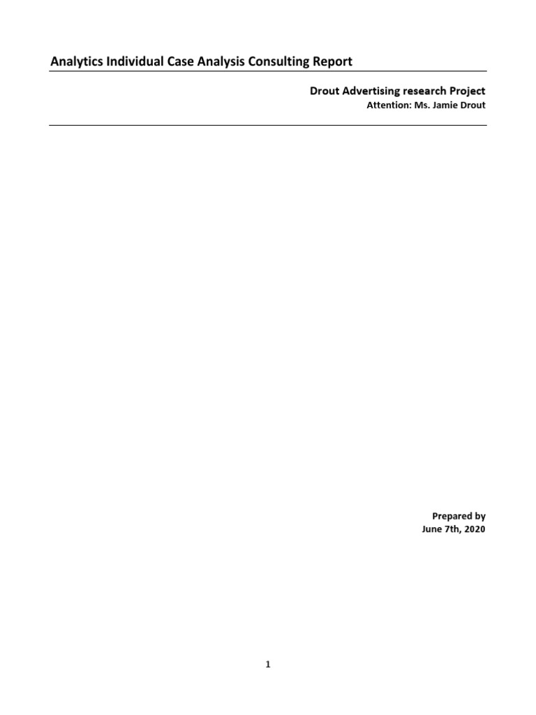 Analytics Case Analysis Report Summary | PDF | Statistics | Descriptive ...
