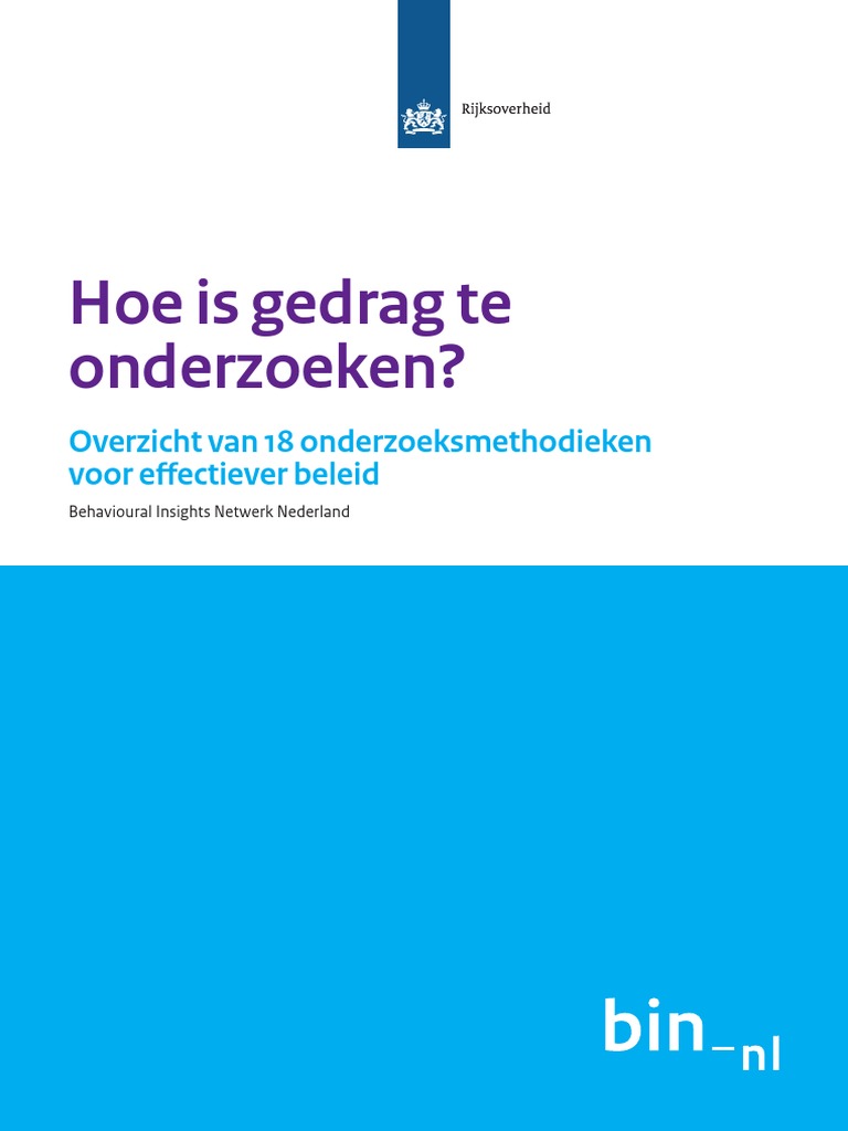 Hoe Is Gedrag Te Onderzoeken - Overzicht Van 18 Methodieken | PDF