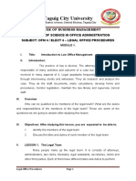 Elec 4 OFM4 Module 1. Legal Office Procedures