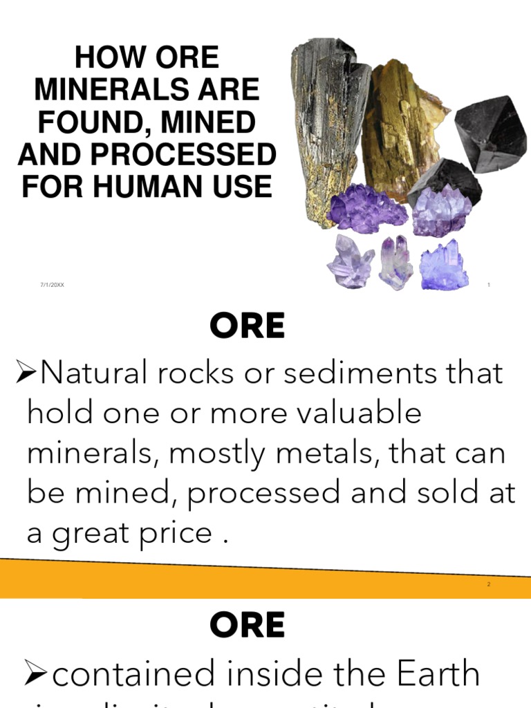 Mining and Processing Ore Minerals | PDF | Mining | Ore