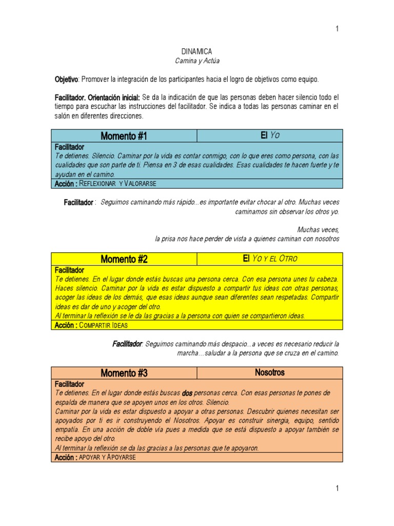 Dinamica Camina y Actua | PDF