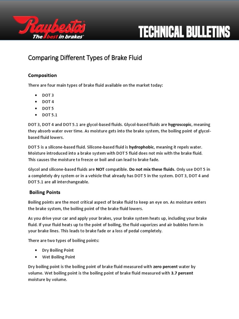 Types of Brake Fluid PDF Mechanical Engineering Vehicle Technology