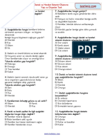 Destek Ve Hareket Sistemini Oluşturan Yapı Ve Organlar Testi