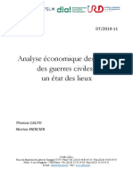 2019 11 Analyse Economique Des Causes Des Guerres Civiles Un Etat Des Lieux