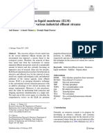 A Review On Emulsion Liquid Membrane (ELM) For The Treatment of Various Industrial Effluent Streams