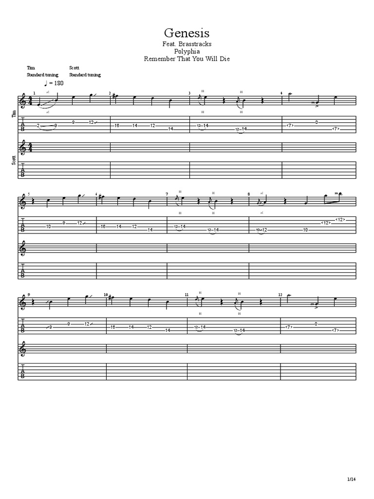 Tablature de Genesis pour Polyphia | PDF