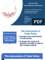 The instruments of trade policy -with answers