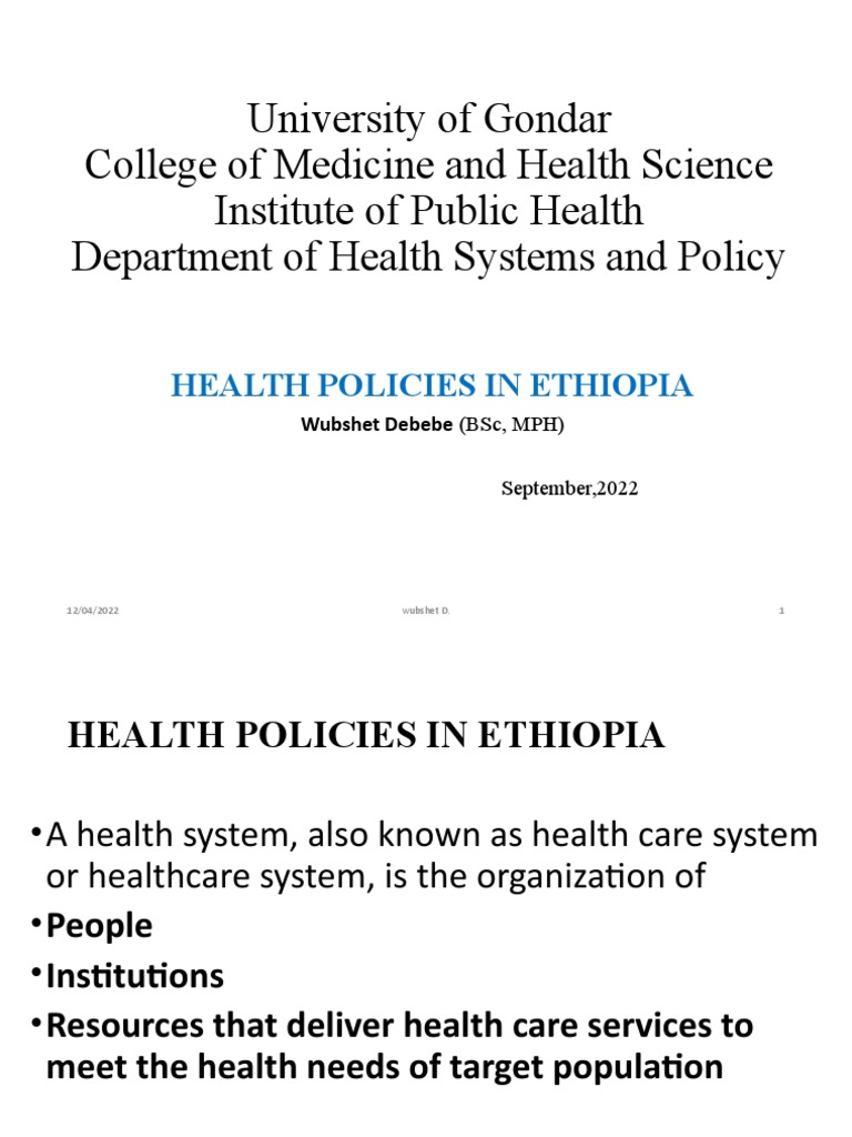 Ethiopian Health Policy Overview 2024 | PDF