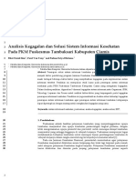 Analisis Kegagalan Dan Solusi Sistem Informasi Kesehatan Pada PKM Puskesmas Tambaksari Kabupaten Ciamis