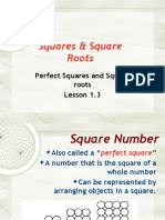 1.3 Perfect Squares and Square Roots