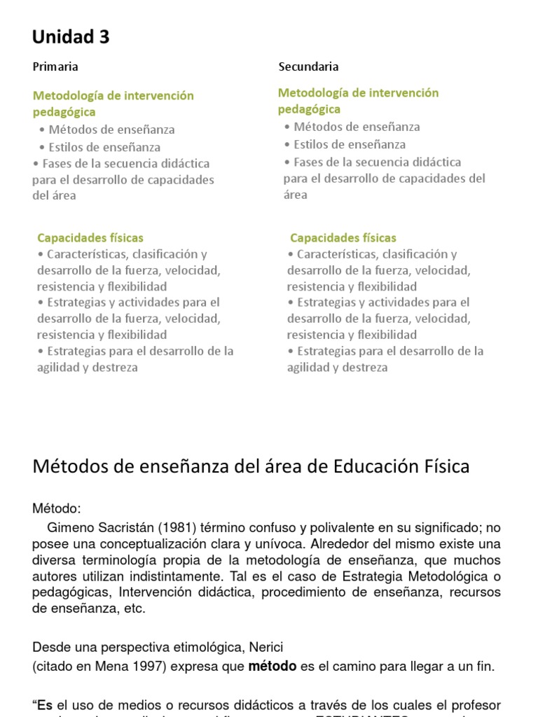 Métodos y Estrategias en Educación Física | PDF | Método de enseñanza ...