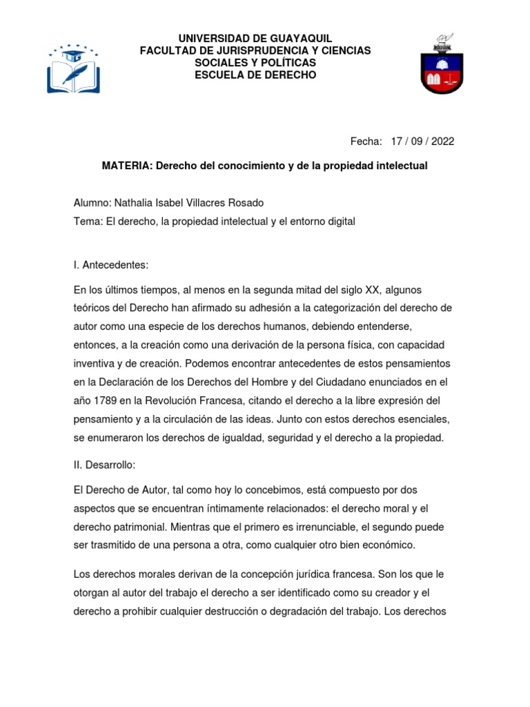 El Derecho, La Propiedad Intelectual y El Entorno Digital | PDF