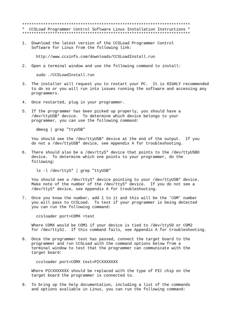 Instrucciones de Instalación de Ccs Compiler para Linux | PDF ...