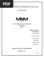 Marketing Research Project Report Submitted To MSM: Master School of Management Meerut, U.P