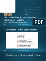 CPRS in The State of Maryland Benefits To Peer Services and Supports - September 11 2 0 1 5