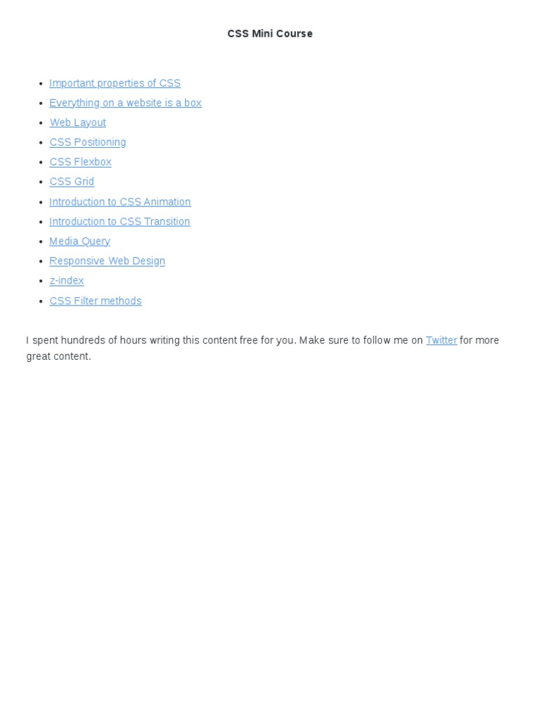 Css Mini Course Ws7lCVMm | PDF