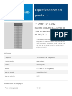 Especificaciones Del Producto: Inserto de Filtro Dalamatic de 1,5M, 472 MM AN X 1651 MM L (18,58" AN X 65,00" L)