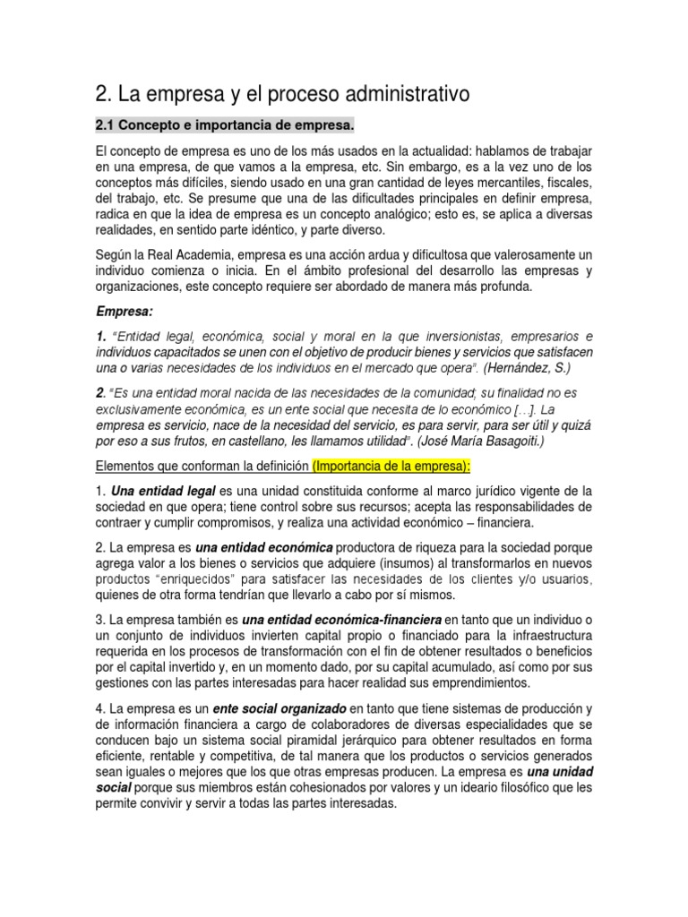 La Empresa y El Proceso Administrativo | PDF | Business | Marketing