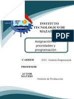 Asignación de Prioridades y Programación