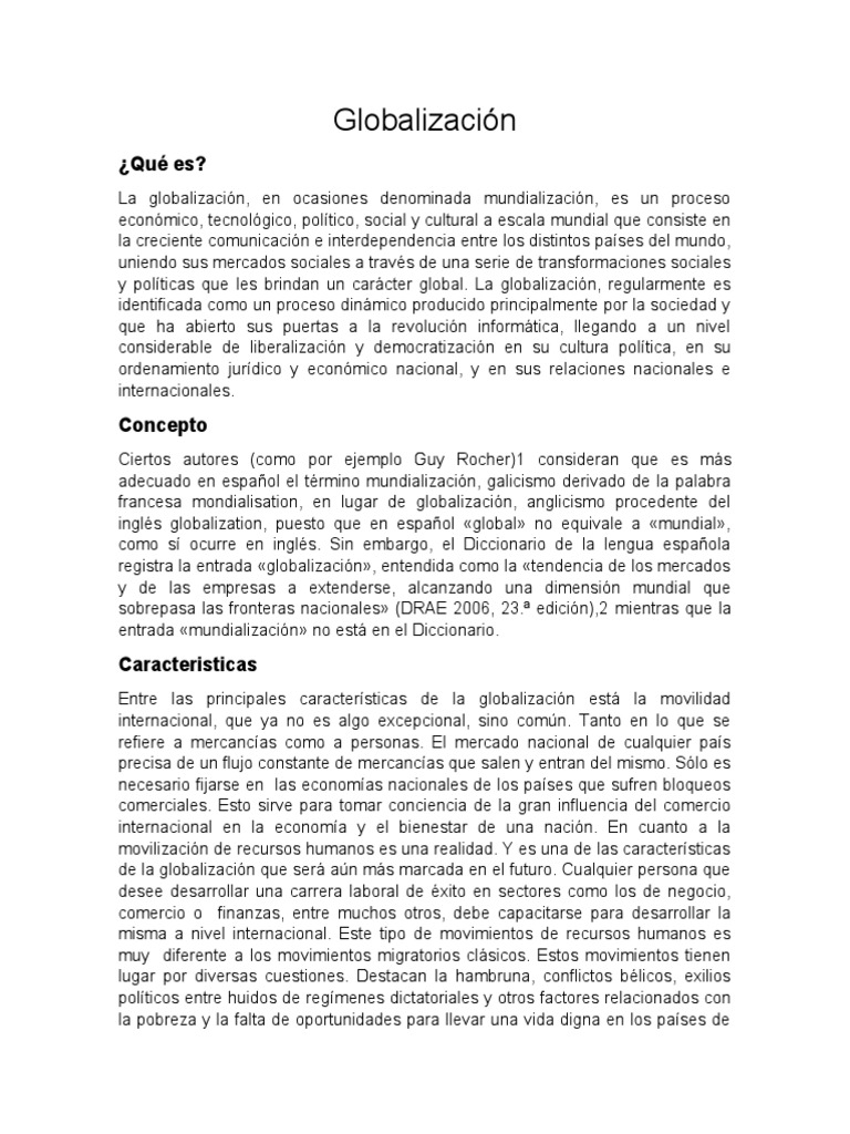 Globalización Esm Pdf Tratado De Libre Comercio Norteamericano