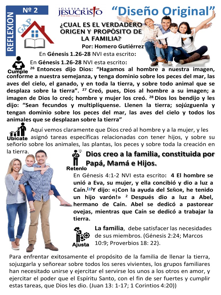 Folleto 2 Gap La Familia El Diseño Original Pdf Cristo Título Amor