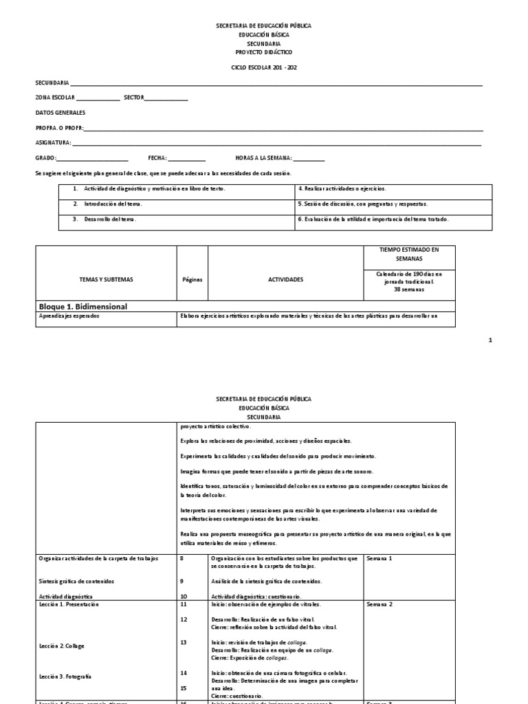 Plan de Clase: Artes Visuales Secundaria | PDF | Escultura | Color